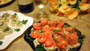 Праздничные канапе Цветы для тебя