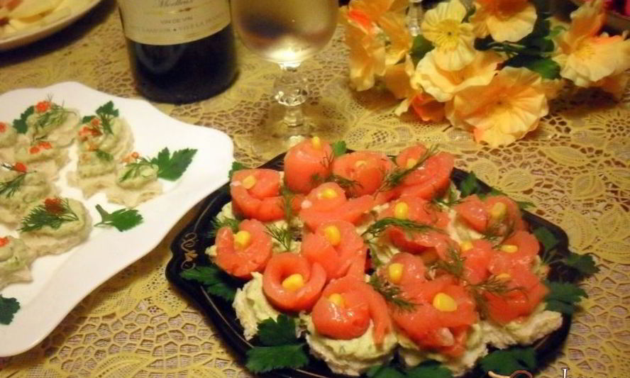 Рецепт праздничных канапе цветы для тебя