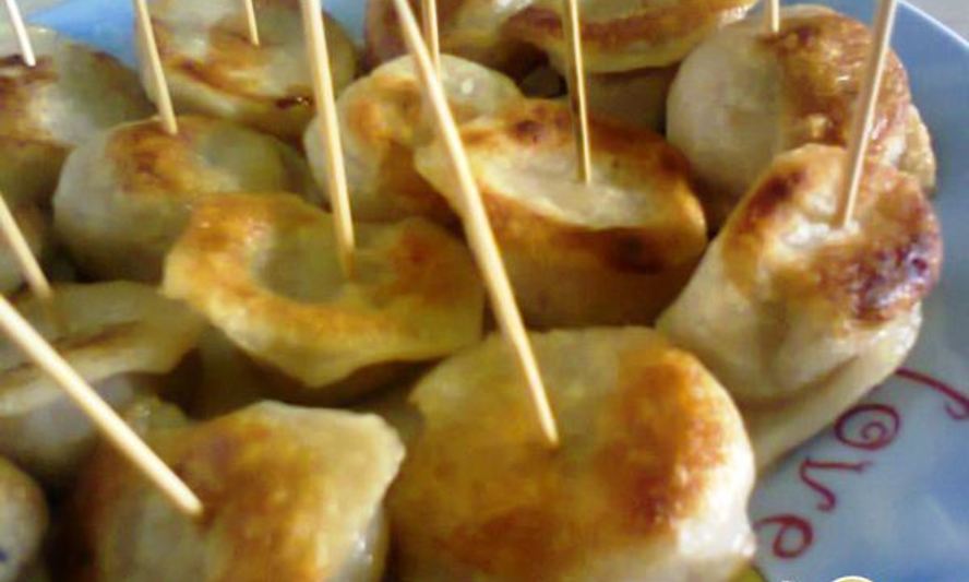 Рецепт жареных пельменей канапе