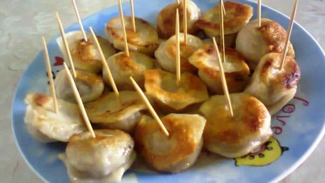 жареные пельмени канапе