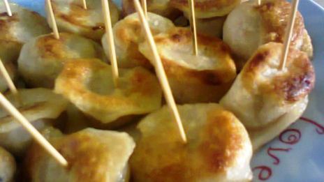 жареные пельмени канапе