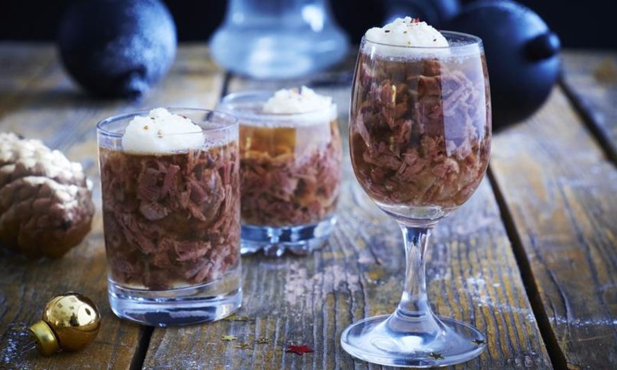 Рецепт холодца из говядины в бокалах