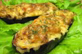 Лодочки из баклажанов с фаршем