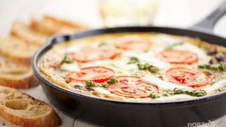 Фриттата с грибами и шпинатом