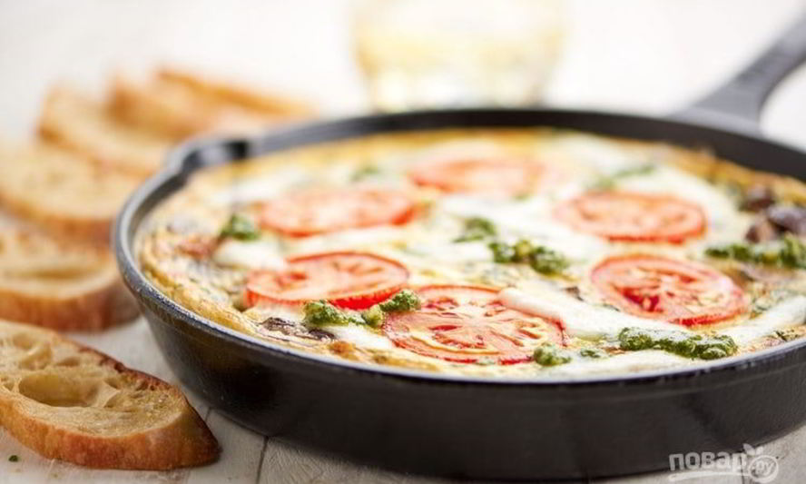 Рецепт фриттаты с грибами и шпинатом