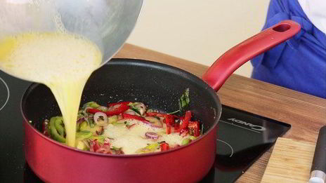 фриттата со сладким перцем и фетой