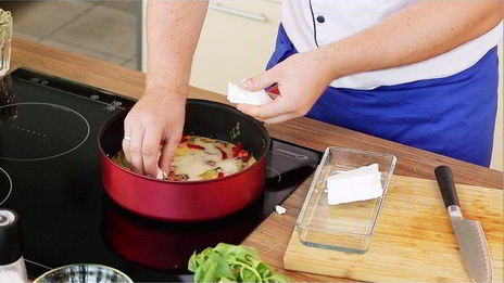 фриттата со сладким перцем и фетой