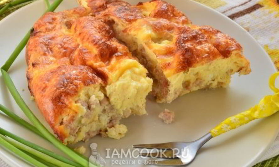 Рецепт омлета с фаршем в духовке