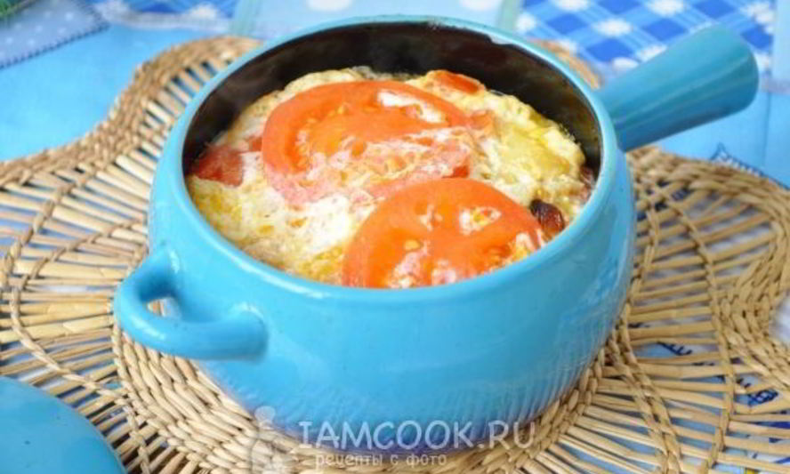 Рецепт омлета с горбушей в духовке в горшочке