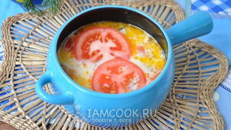 омлет с горбушей в духовке в горшочке