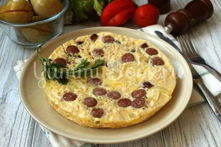 Омлет с колбасками в мультиварке