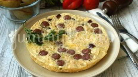 омлет с колбасками в мультиварке