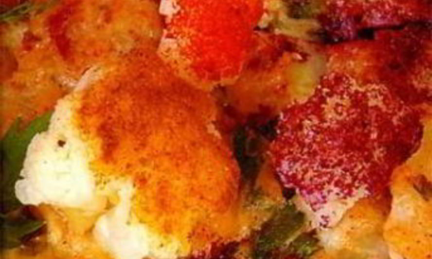 Рецепт омлета с колбасой и цветной капустой