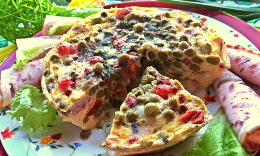 Рецепт омлета в горошек