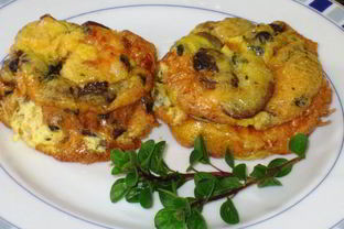 Омлетики с креветками и грибами