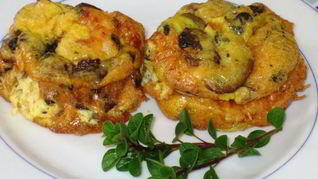 Омлетики с креветками и грибами