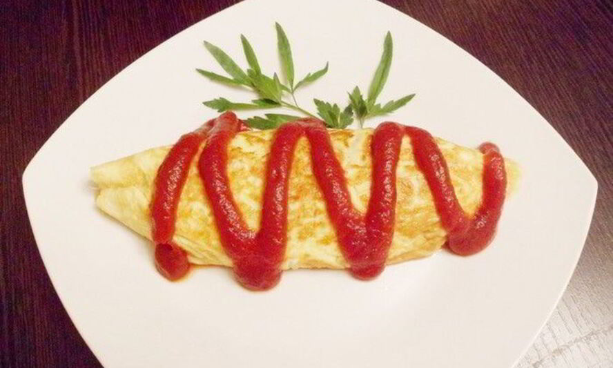 Рецепт омурайсу , японского омлета с начинкой