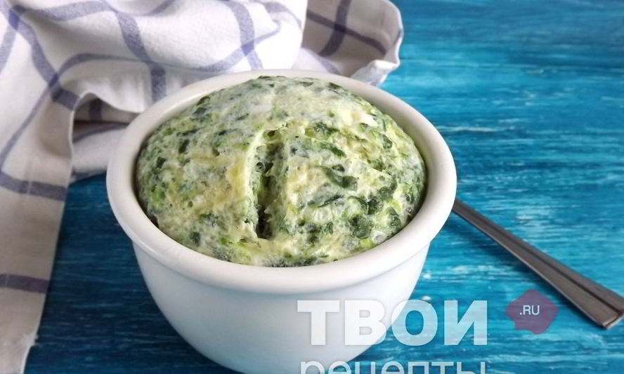 Рецепт парового омлета со шпинатом