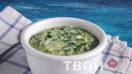 паровой омлет со шпинатом