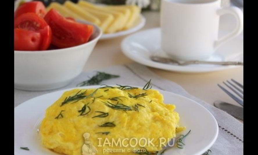 Рецепт пышного омлета с сыром на сковороде