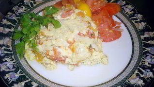 Вкусный омлет с овощами Сытный ужин