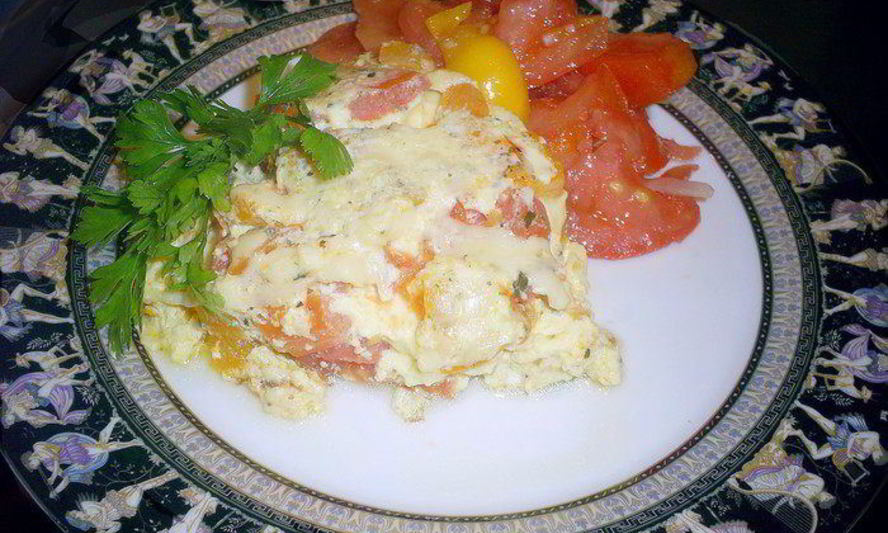 Рецепт вкусного омлета с овощами сытный ужин