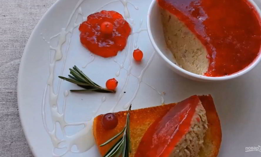 Рецепт паштета из курицы с клюквенным желе