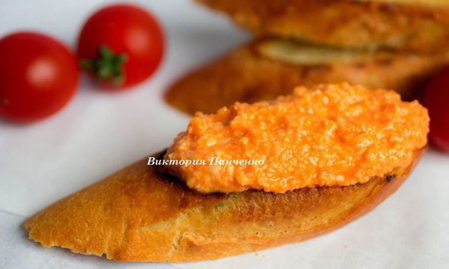 Рецепт паштета из сыра и томатов