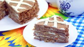 Блинный торт с печенью