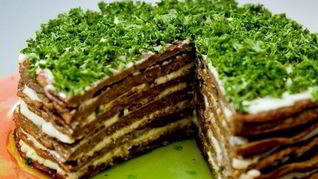 Печеночный торт с грибами Прощай фигура