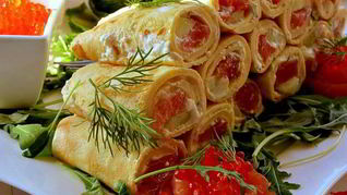 Роллы из омлета