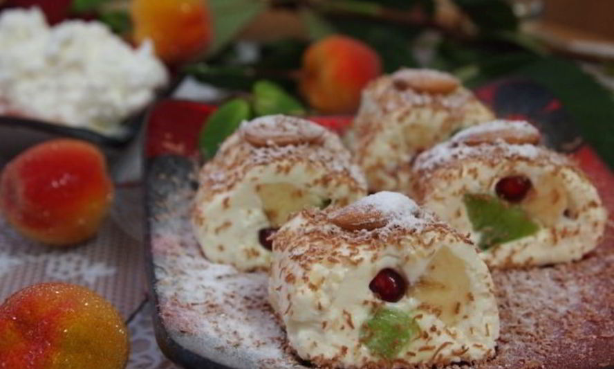 Рецепт роллов из творога с фруктами