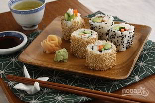 Роллы с кунжутом