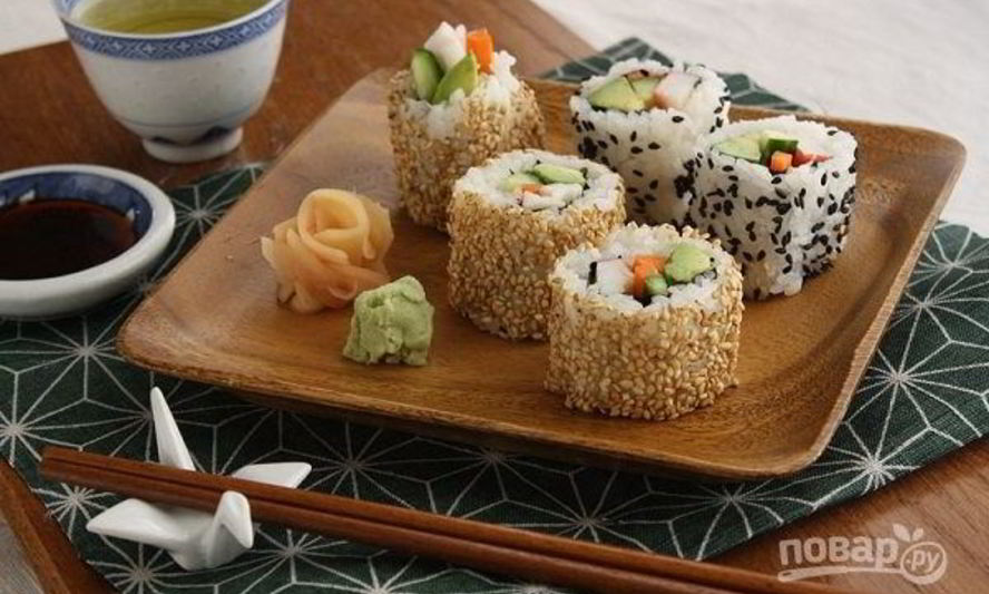 Рецепт роллов с кунжутом
