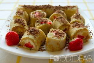 Сладкие роллы из блинов