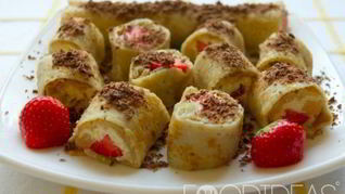 Сладкие роллы из блинов