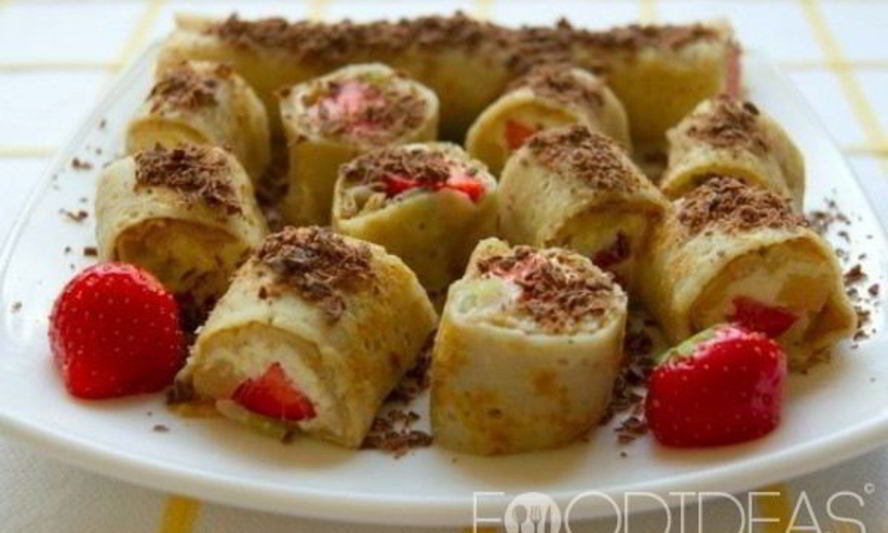 Рецепт сладких роллов из блинов