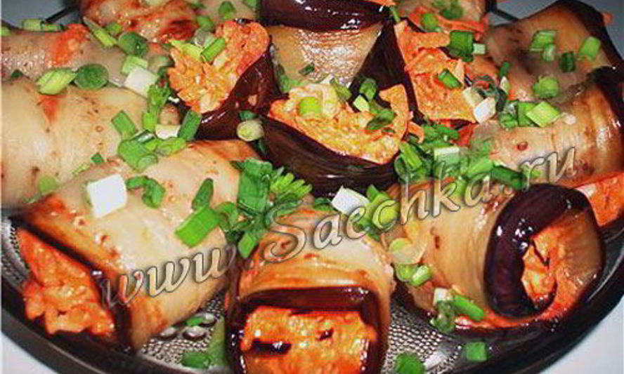 Рецепт баклажанных рулетиков