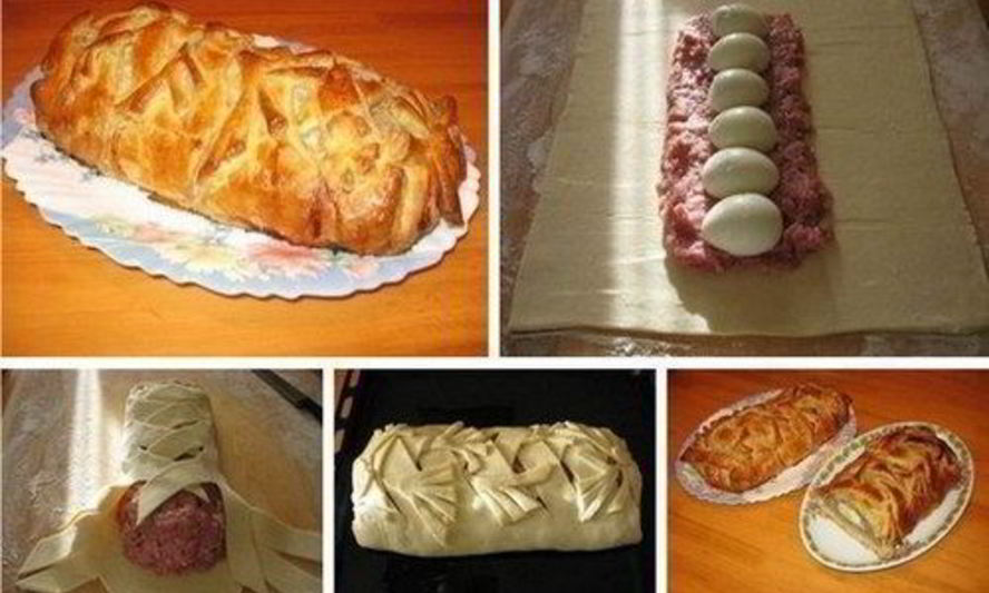 Рецепт домашнего мясного рулета в тесте
