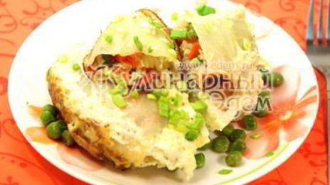 капустные рулетики в омлете