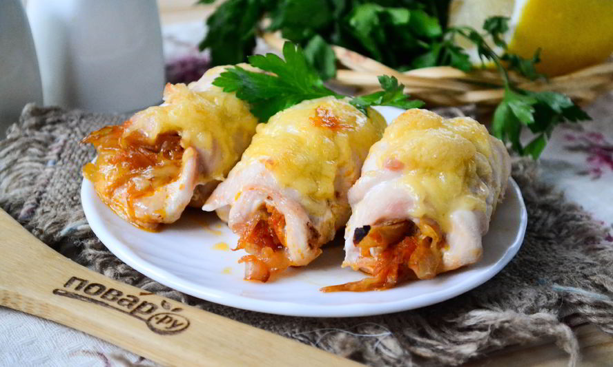 Рецепт куриных рулетиков с капустой