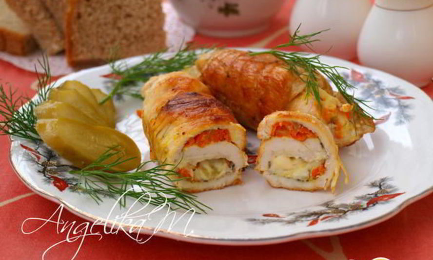 Рецепт куриных рулетиков с плавленным сыром