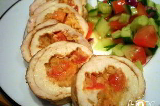 Куриные рулеты с чечевицей