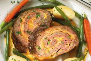 Мясной рулет Кордон блю с ветчиной и сыром