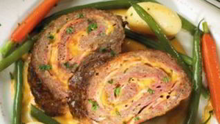 Мясной рулет Кордон блю с ветчиной и сыром