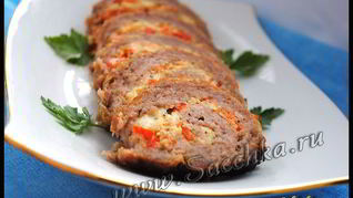 Мясной рулет праздничный