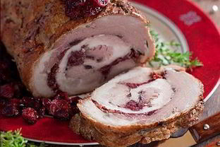 Мясной рулет с бренди и клюквой