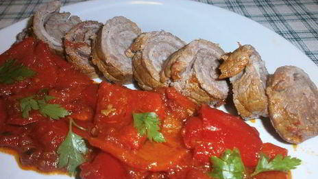 мясные рулетики с болгарским перцем