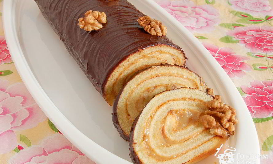 Рецепт рулета из варенной сгущенки и орехов