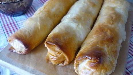 рулет с рыбой из теста фило